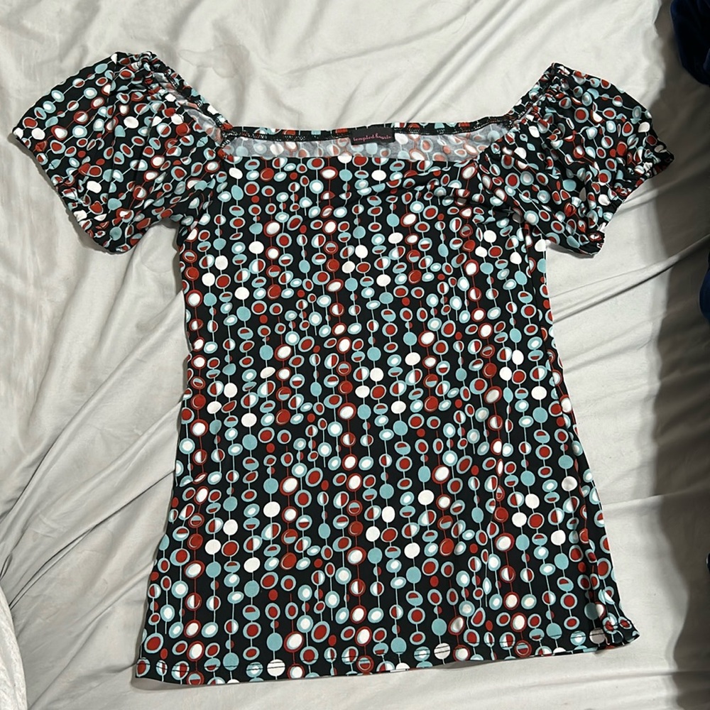 Tempted hearts short sleeve blouse